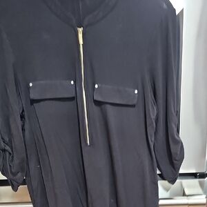 Calvin Klein Black Zippered Top